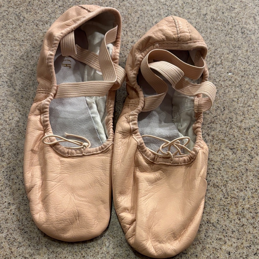 Bloch Pink Split Sole Ballet Flats with Elastic Straps